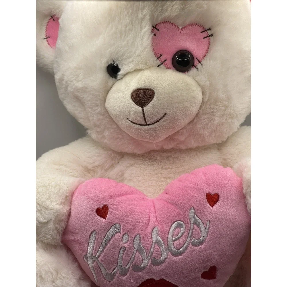 Teddy Bear with Heart Plush Bear That Says‎ Kisses Large Plush Bag1